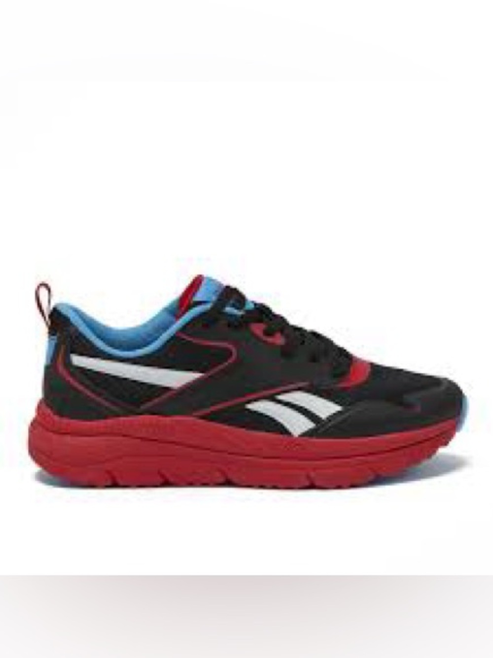 Reebok Kid’s Black Red Blue Athletic Shoes, Size 7K